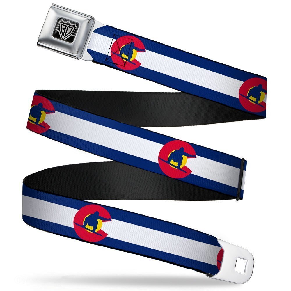 5009 Seatbelt Belt - Colorado Flag/Snowboarder Blue/White/Red/Yellow - 1.0"